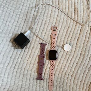 Apple Smartwatch with Pink and Purple Bands